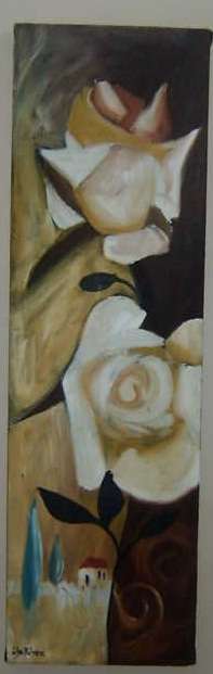 wekend special -Lize Behrens - Roses 1 - Very nice art - Ready to hang - 100x30x4 cm
