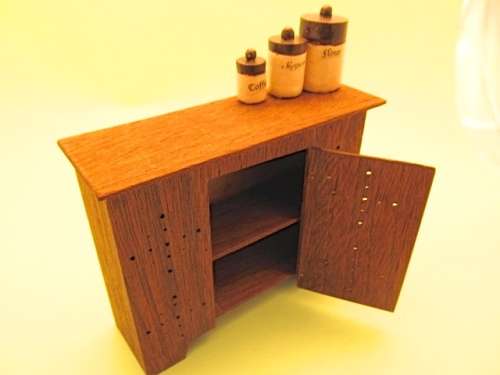 Dollhouse Miniature 1:12" Tudor style food storage cupboard - stunnimg