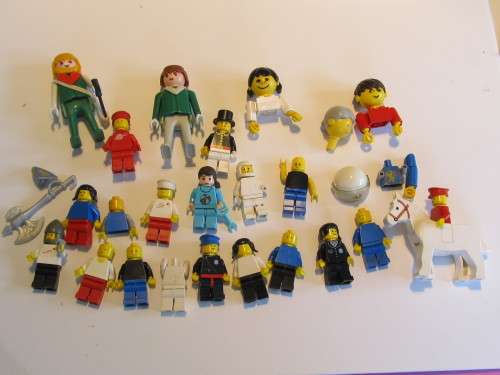lego lot - various people and people parts from old vintage to current