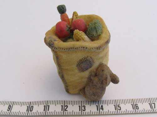 1/12" scale Miniature Dollhouse resin sack of vegetables with a mouse