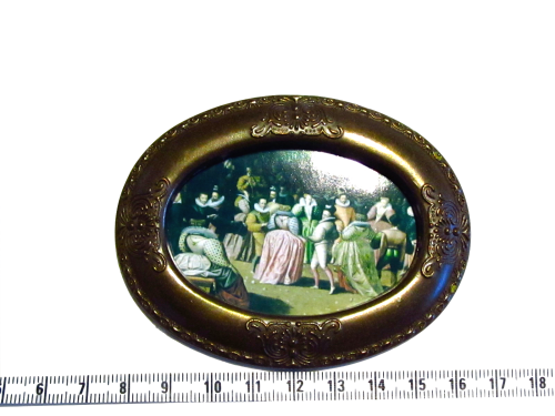 Miniature Dollhouse 1/12"  scale - picture frame with picture- solid metal
