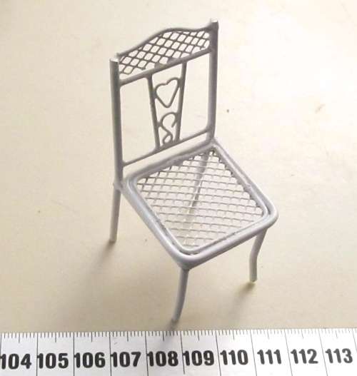 Miniature Dollhouse 1/12"  scale - 1 metal garden chair