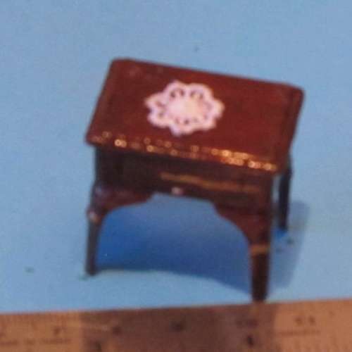 Miniature Dollhouse 1/12"  scale -- side table with doily