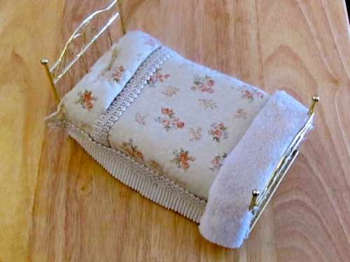 Miniature Dollhouse 1/12"  scale - brass bed