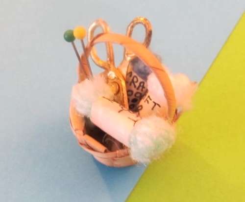Miniature Dollhouse 1/12"  scale - knitting basket