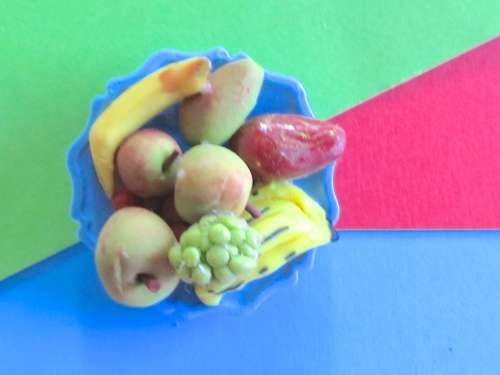 Miniature Dollhouse 1/12" scale - bowl of fruit - handmade