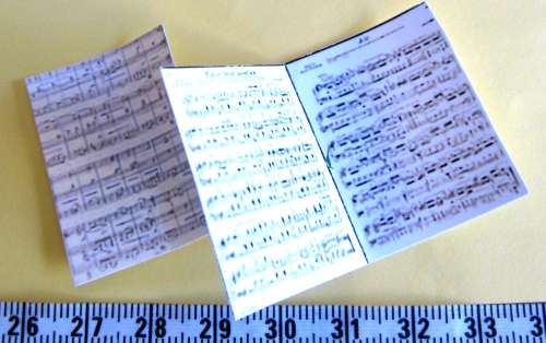 Miniature Dollhouse 1/12" scale-2 pieces sheet music