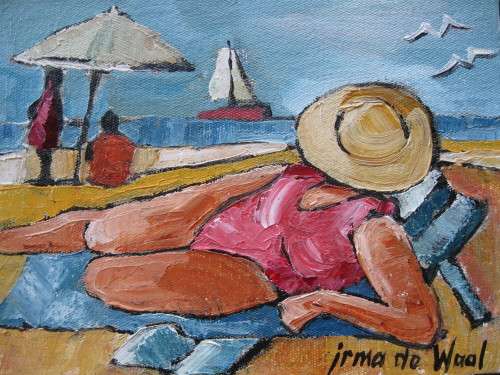 "Holiday time" Original oil by IRMA DE WAAL.