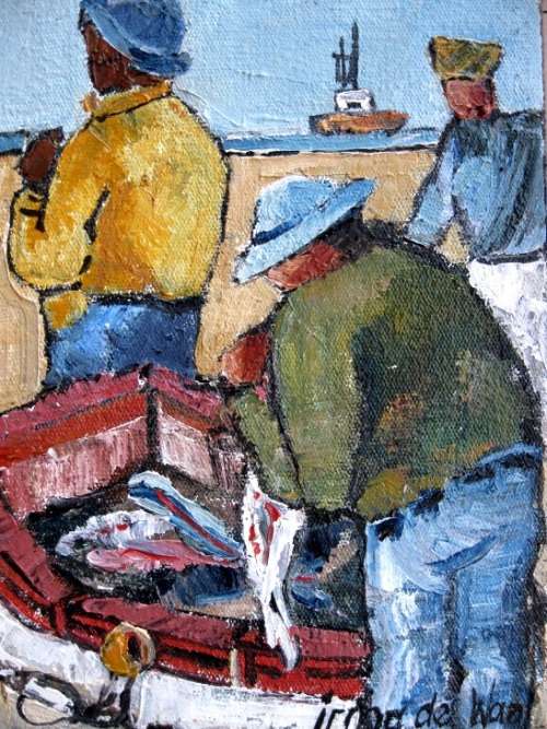 "Catch of the day" Original oil by IRMA DE WAAL.