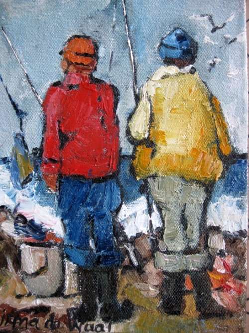 "Fisherman's pride" Original oil by IRMA DE WAAL.