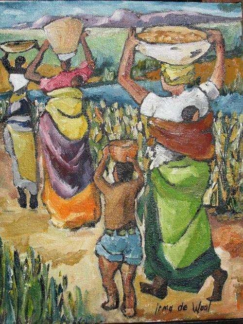 "Going home"  Colourful and ready to hang! Oil by IRMA DE WAAL