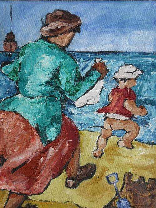 "Teasing Nanny" Colourful and ready to hang! Oil by IRMA DE WAAL