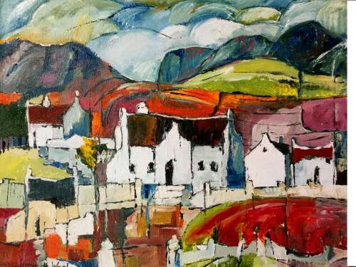 Vineyards Paarl  400 x 500mm Colourful!