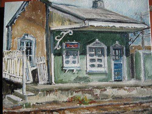 "Lost Station" 300 x 250mm Original oil by IRMA DE WAAL