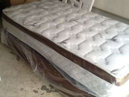 New Restonic 3 Quarter Size Eurotop Base and Mattress Set