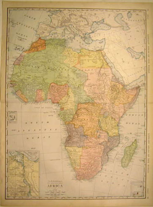 Map of Africa 1874 - Original