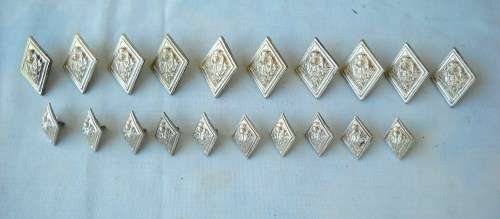20 X VINTAGE DIAMOND SHAPE-THISTLE DESIGN-KILT JACKET BUTTONS-PEWTER-EXCELLENT CONDITION