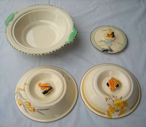4 X BURLEIGH WARE-VARIOUS UNMATCHING ITEMS-ZENITH DESIGN- VERY GOOD CONDITION-TUREEN & TUREEN LIDS