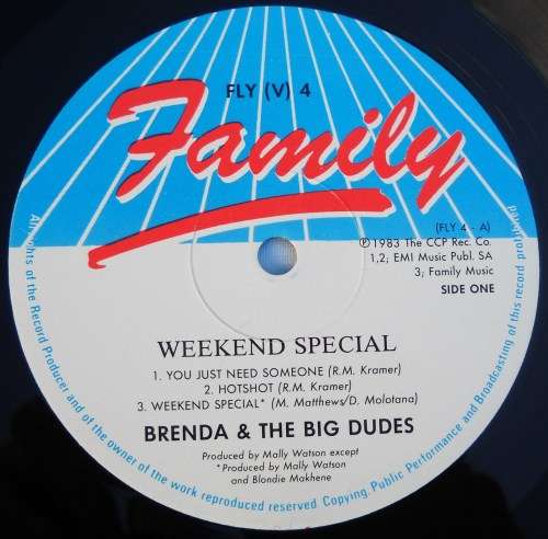 BRENDA & THE BIG DUDES - WEEKEND SPECIAL - LP - SOUTH AFRICA - 1983 - VG / VG