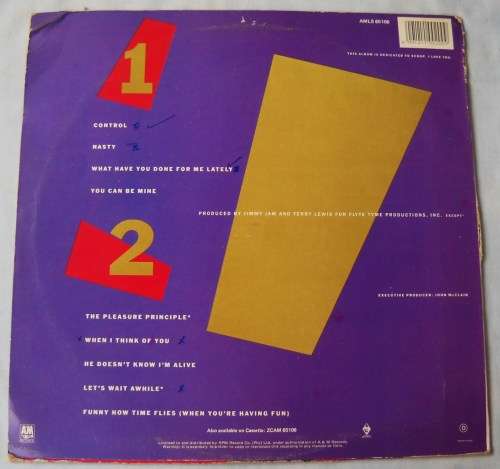 JANET JACKSON - CONTROL - LP - SOUTH AFRICA - VG / VG