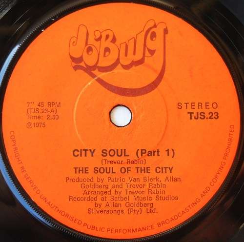 THE SOUL OF THE CITY - CITY SOUL PART 1 & 2 - 7 SINGLE 45 - SOUTH AFRICA - EXC UNPLAYED