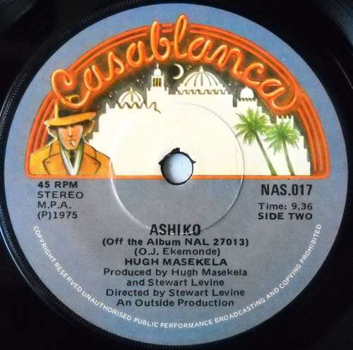 HUGH MASEKELA - EXCUSE ME PLEASE / ASHIKO -7 SINGLE 45 - SOUTH AFRICA - EXC UNPLAYED