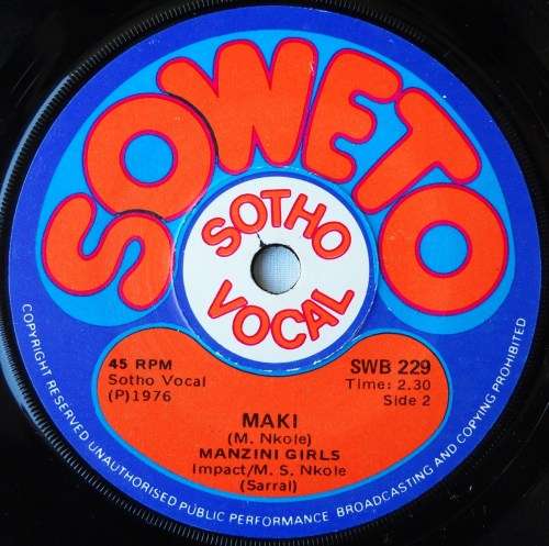MANZINI GIRLS - AFRO-WIG / MAKI - 7 SINGLE 45 - SOUTH AFRICA - EXC UNPLAYED