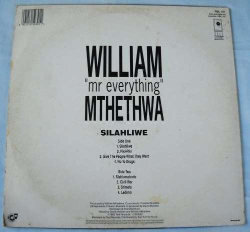 WILLIAM "MR EVERYTHING" MTHETHWA - SILAHLIWE - LP - SOUTH AFRICA - VG / VG - VERY RARE