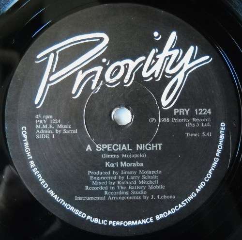 KORI MORABA - A SPECIAL NIGHT - 12" MAXI - SOUTH AFRICA - VG / VG - MEGA RARE
