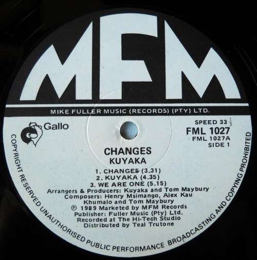 KUYAKA - CHANGES - LP - SOUTH AFRICA - EXC UNPLAYED / VG