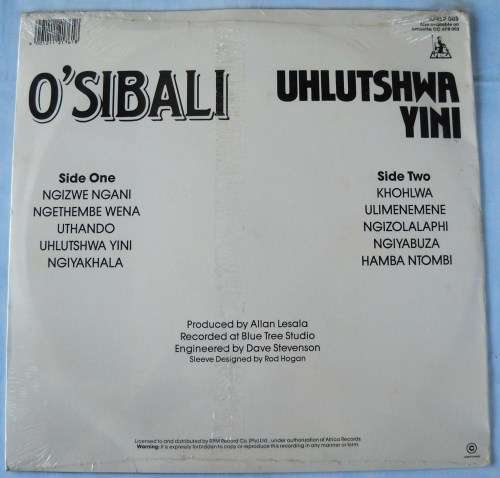 O'SIBALI - UHLUTSHWA YINI - LP - SOUTH AFRICA - MINT / EXC SEALED
