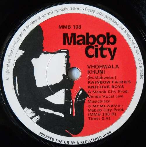 RAINBOW FAIRIES & JIVE BOYS - UDABU RI-IMBE / VHONWALA KHUNI - 7 SINGLE 45 - S AFRICA - EXC UNPLAYED
