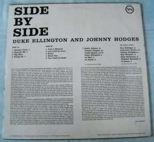 DUKE ELLINGTON & JOHNNY HODGES - SIDE BY SIDE - LP - GERMANY - VG+ / VG+ - JAZZ