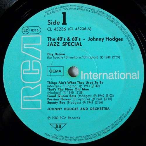 JOHNNY HODGES - THE 40'S & 60'S - LP - GERMANY - EXC / EXC - JAZZ