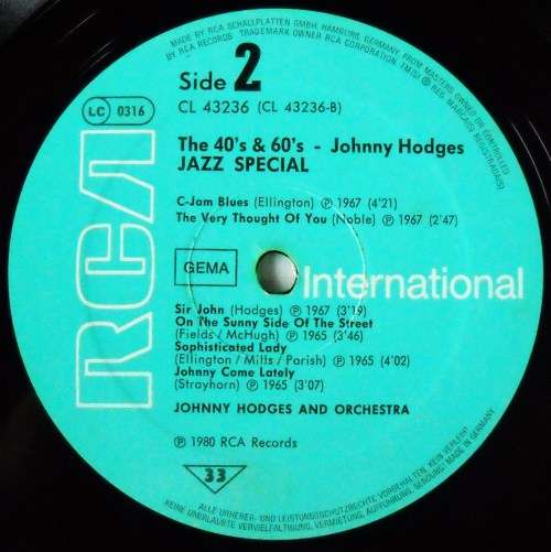 JOHNNY HODGES - THE 40'S & 60'S - LP - GERMANY - EXC / EXC - JAZZ
