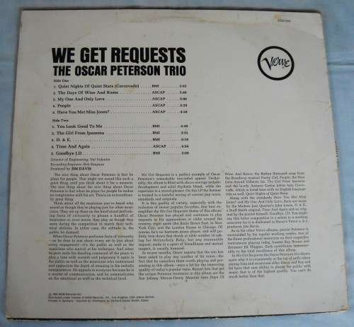 THE OSCAR PETERSON TRIO - WE GET REQUESTS - LP - GERMANY - EXC / VG - JAZZ