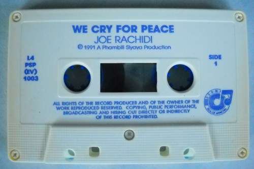 JOE RASHIDI - WE CRY FOR PEACE - CASSETTE TAPE - SOUTH AFRICA - VG+