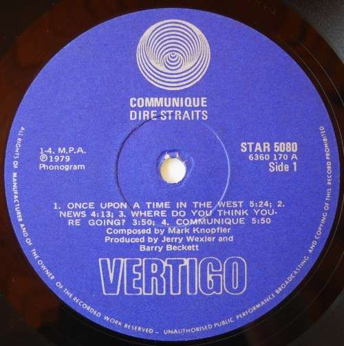 DIRE STRAITS - COMMUNIQUE - LP - SOUTH AFRICA - VG+ / VG