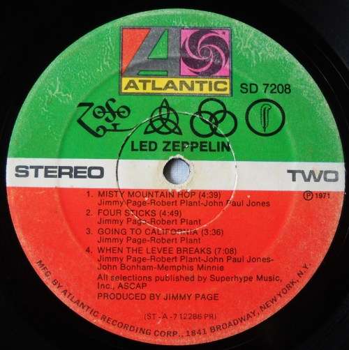 LED ZEPPELIN - UNTITLED - LP - GATEFOLD - USA - VG+ / VG