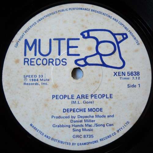 DEPECHE MODE - PEOPLE ARE PEOPLE / IN YOUR MEMORY - 12" - SOUTH AFRICA - VG+ / VG