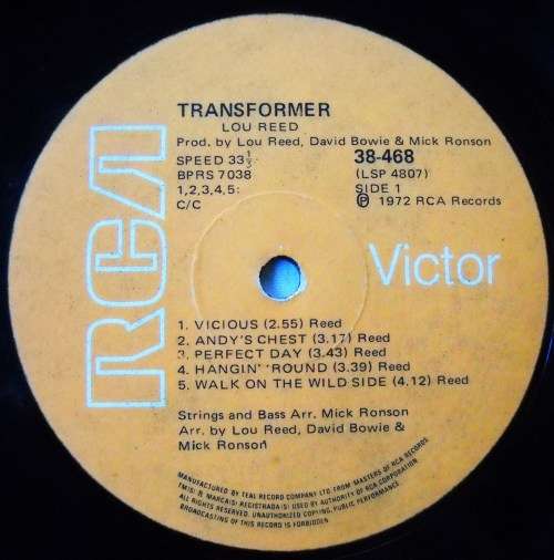 LOU REED - TRANSFORMER - LP - SOUTH AFRICA - VG / VG