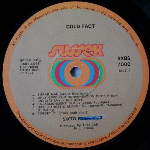 RODRIGUEZ - COLD FACT - LP - SOUTH AFRICA - VG / G