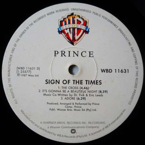 PRINCE - SIGN "O" THE TIMES - DBL LP - SOUTH AFRICA - VG / VG