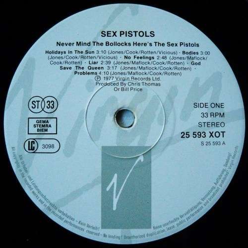 SEX PISTOLS - NEVER MIND THE BOLLOCKS HERE'S THE SEX PISTOLS - LP - GERMANY - EXC / EXC