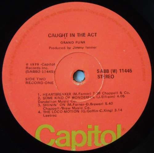 GRAND FUNK RAUKROAD- CAUGHT IN THE ACT - DBL LP - GATEFOLD - SOUTH AFRICA - VG / VG / VG+