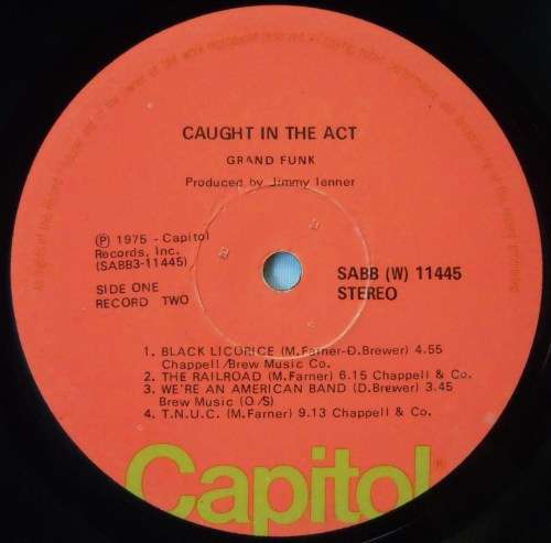 GRAND FUNK RAUKROAD- CAUGHT IN THE ACT - DBL LP - GATEFOLD - SOUTH AFRICA - VG / VG / VG+