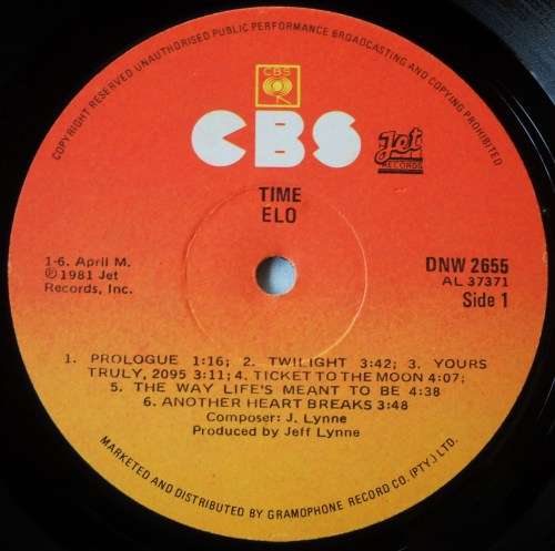 ELO - TIME - LP - SOUTH AFRICA - EXC / EXC