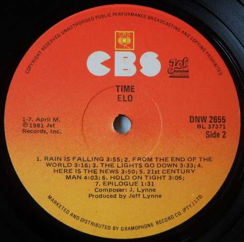 ELO - TIME - LP - SOUTH AFRICA - EXC / EXC