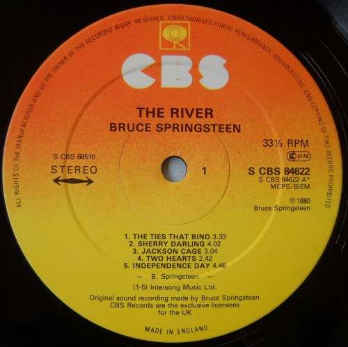 BRUCE SPRINGSTEEN - THE RIVER - DBL LP - UK - EXC / VG+ / VG