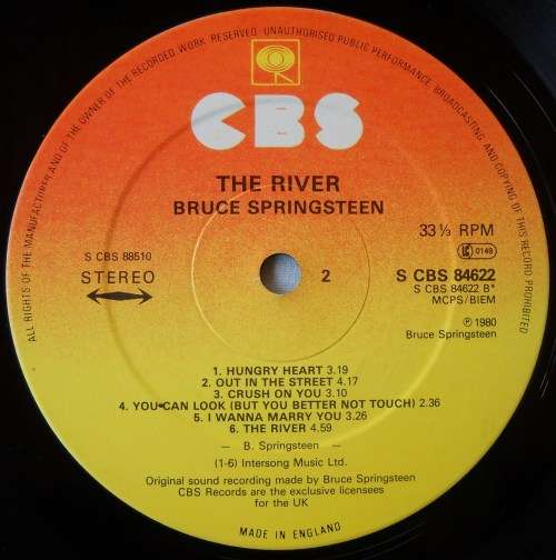 BRUCE SPRINGSTEEN - THE RIVER - DBL LP - UK - EXC / VG+ / VG